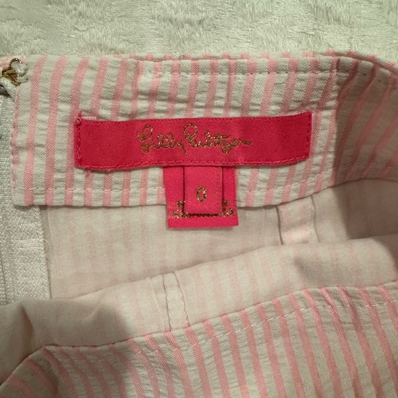 Lilly Pulitzer Faye skort Pink and White Striped ruffle hem - Picture 2 of 6